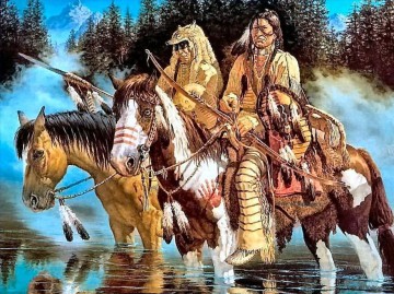 Indiens Amérindiens Peinture à l'huile